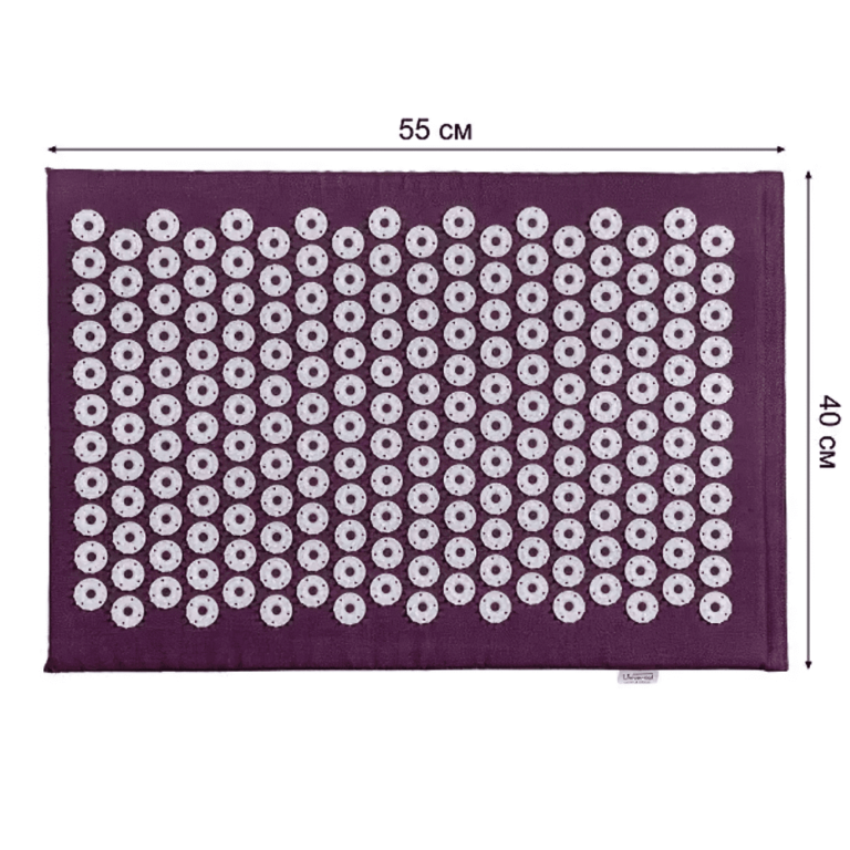 Массажный коврик игольчатый аппликатор фиолетовый Кузнецова 55×40 см + валик 36х15 см 2